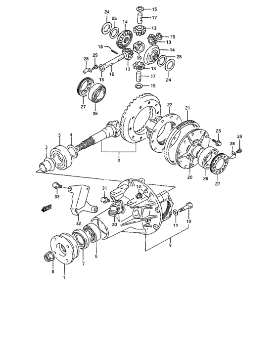 Rear differential gear