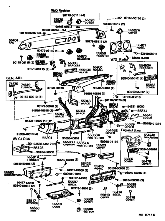 Instrument Panel & Glove Compartment