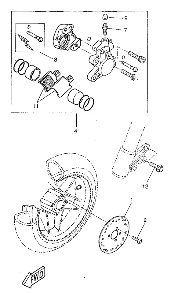 Front brake. caliper