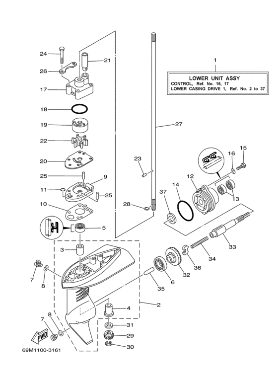 Lower casing drive