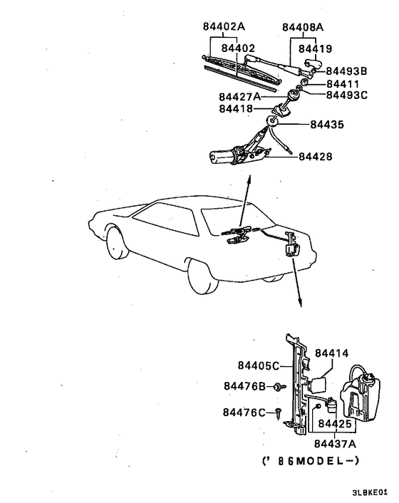 Rear window wiper & washer