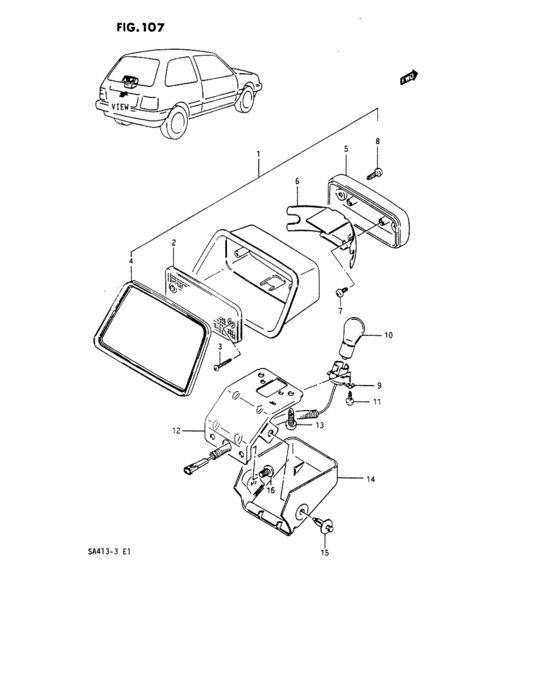 High mount stop lamp