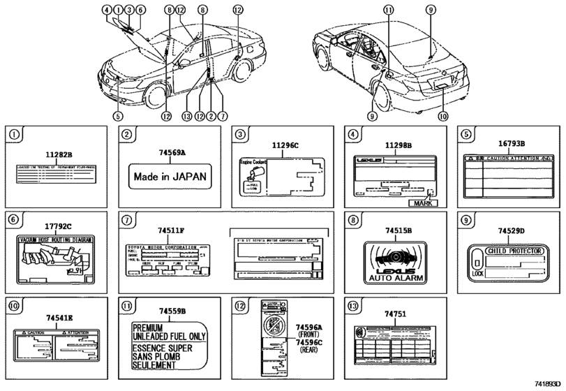 Caution Plate (Exterior & Interior)