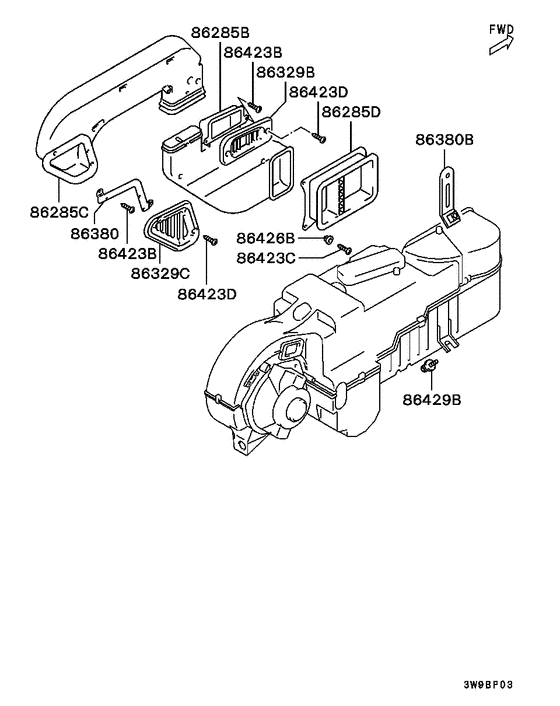 Rear heater unit & piping