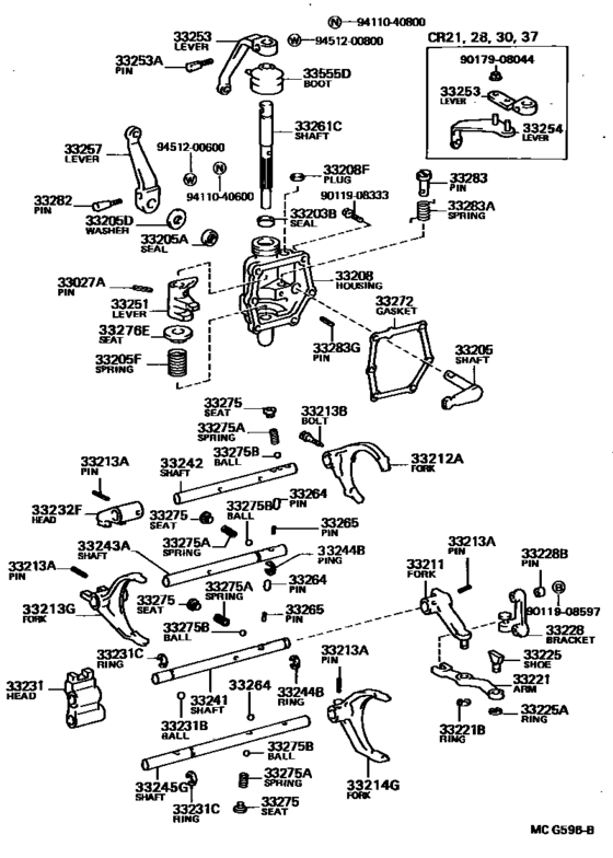 Gear Shift Fork & Lever Shaft (Mtm)