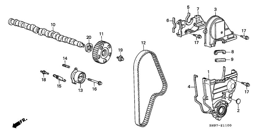 Camshaft/timing belt