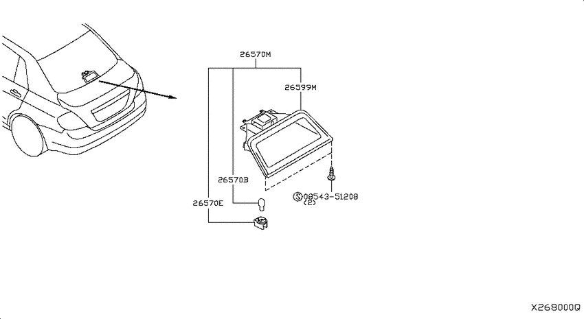 High mounting stop lamp