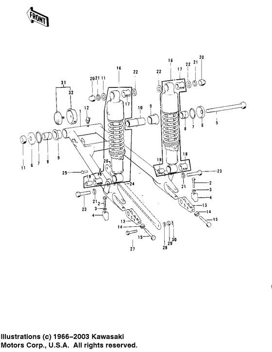 Swing arm/shock absorbers