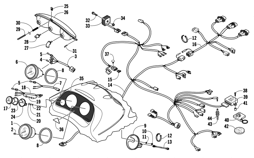 Headlight, Instruments, And Wiring Assemblies