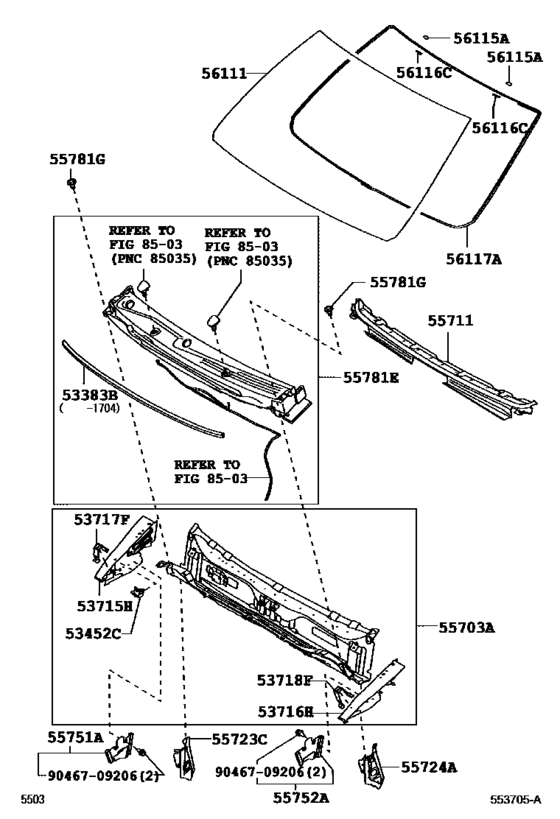 Cowl Panel & Windshield Glass