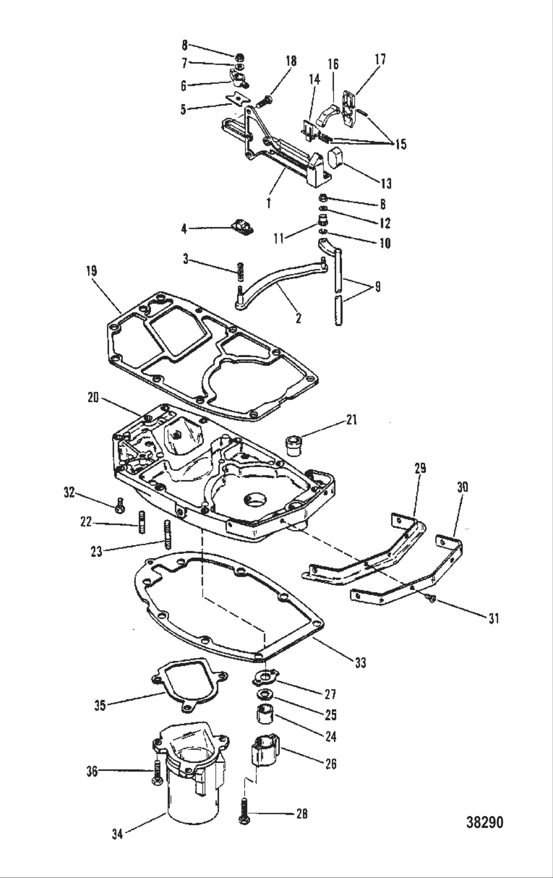 Shift Linkage And Exhaust Plate