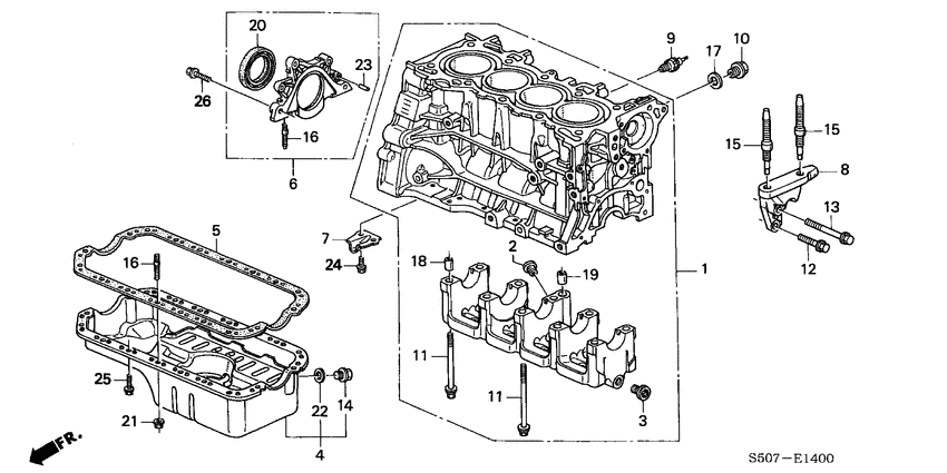 Cylinder block/oil pan
