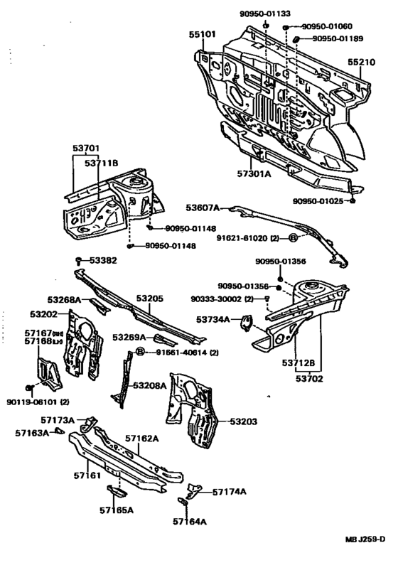 Front Fender Apron & Dash Panel