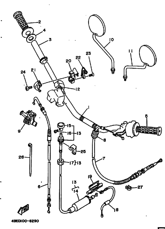 Steering handle & cable