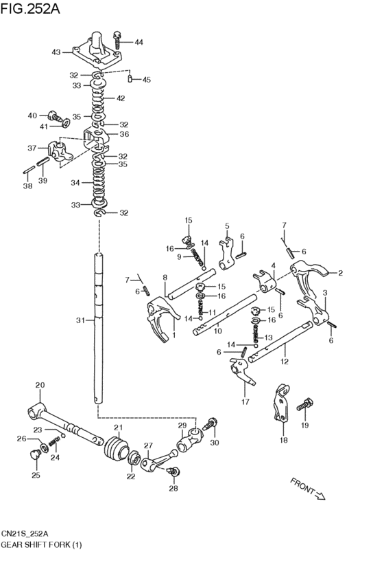 mt - gearlever fork
