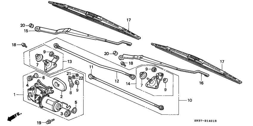 Front windshield wiper
