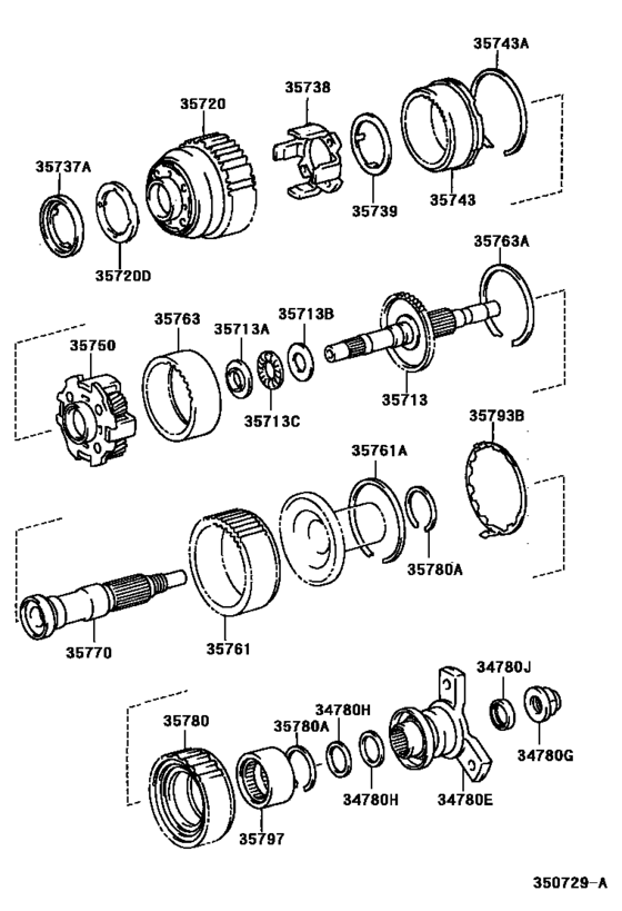 Planetary Gear, Reverse Piston & Counter Gear(Atm)