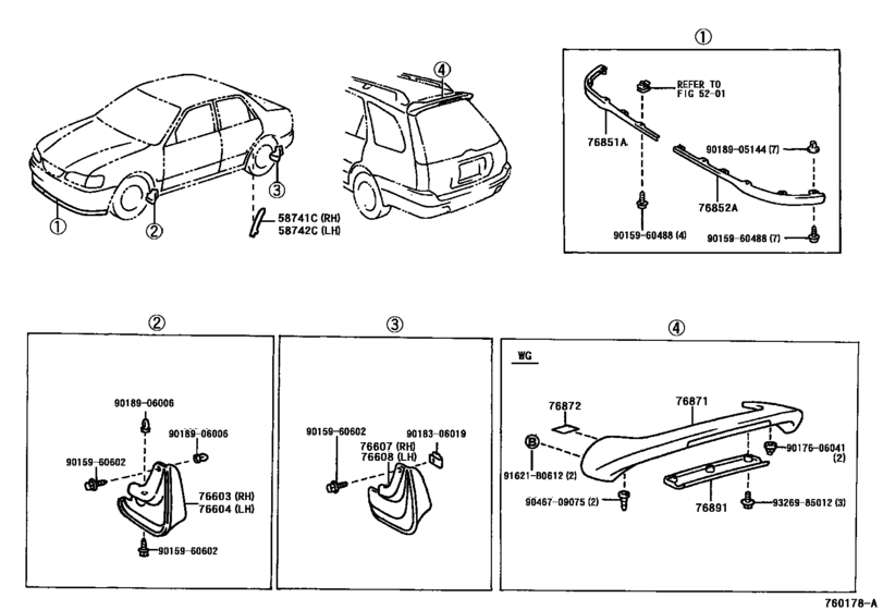 Оригинальный каталог запчастей тойота. Toyota Corolla sed/WG ee111l-AEMDKW ручка двери. 76851-12130 Накладка. Toyota rh 76851-05030. Toyota 76852-12090.