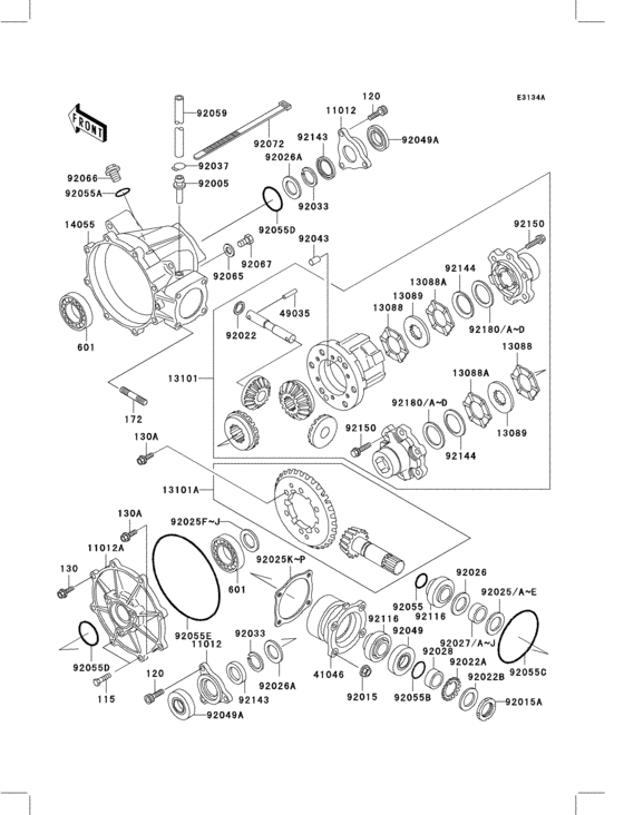 Drive shaft(1/2)(differential)