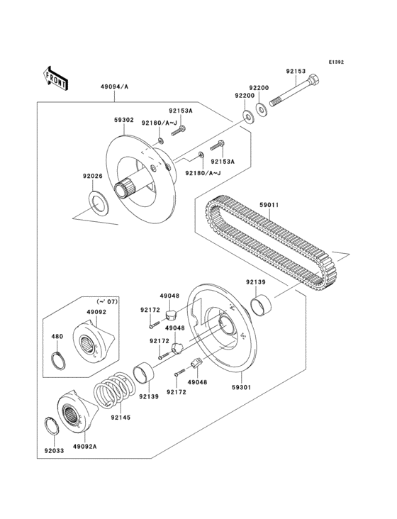 Driven converter/drive belt