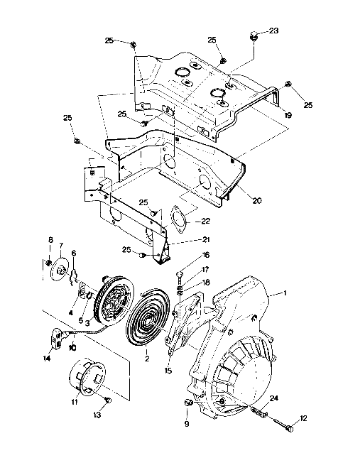 Blower housing and recoil starter