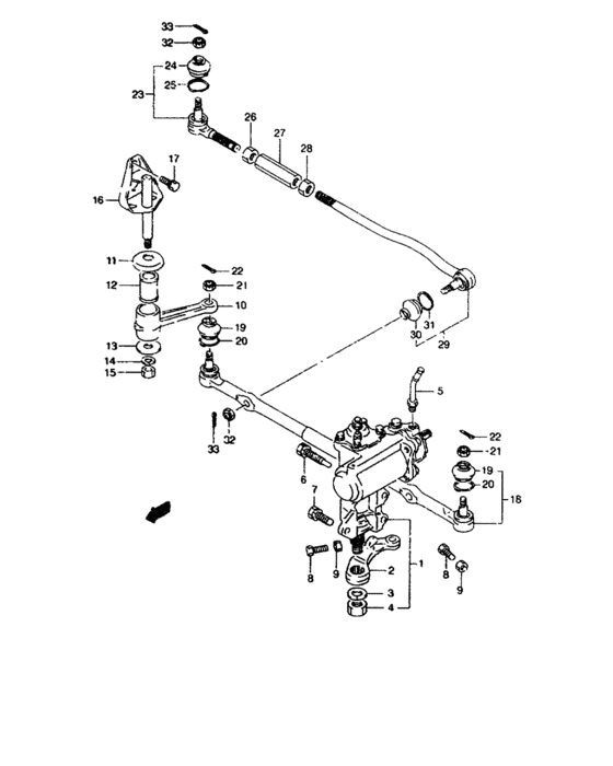 B steering link and gear box