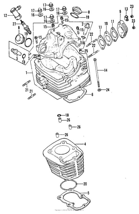 Cylinder + cylinder head 76