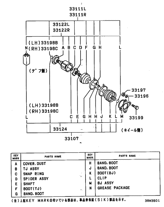 Rear axle drive shaft