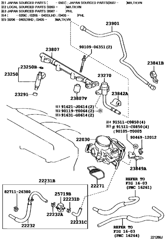 Fuel Injection System for 2002 - 2006 Toyota CAMRY/ VISTA/ AURION ACV30 ...