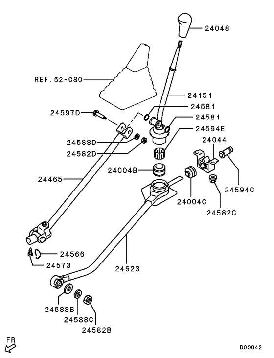 M/t floor shift linkage