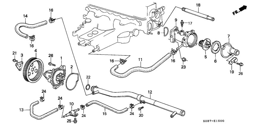 Water pump/thermostat