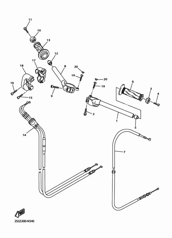 Steering handle & cable