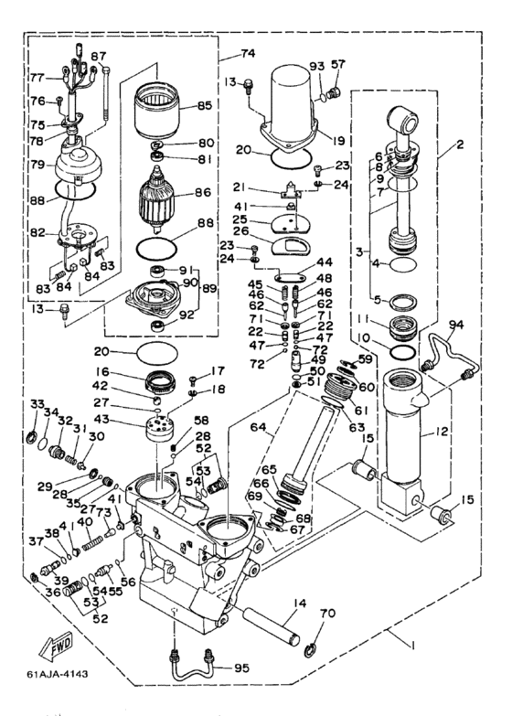 Power trim tilt assembly