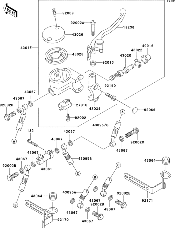 Front master cylinder