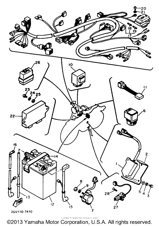 Electrical for 1987 Yamaha XV535 XV535 (VIRAGO) USA sales region