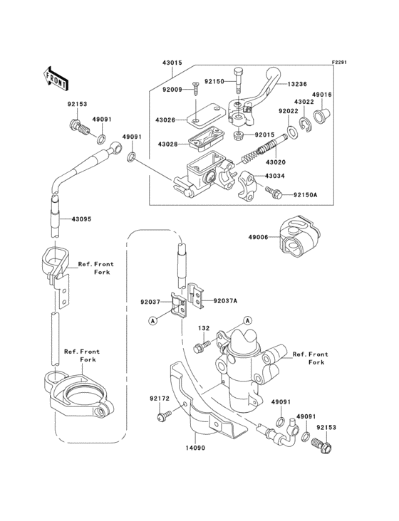 Front master cylinder