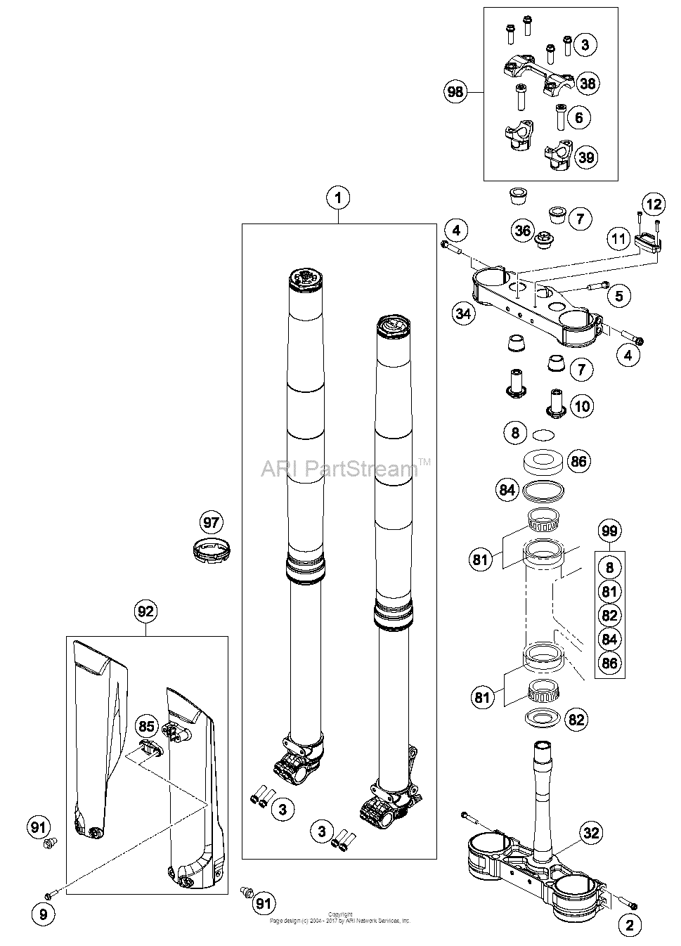 Front Fork, Triple Clamp