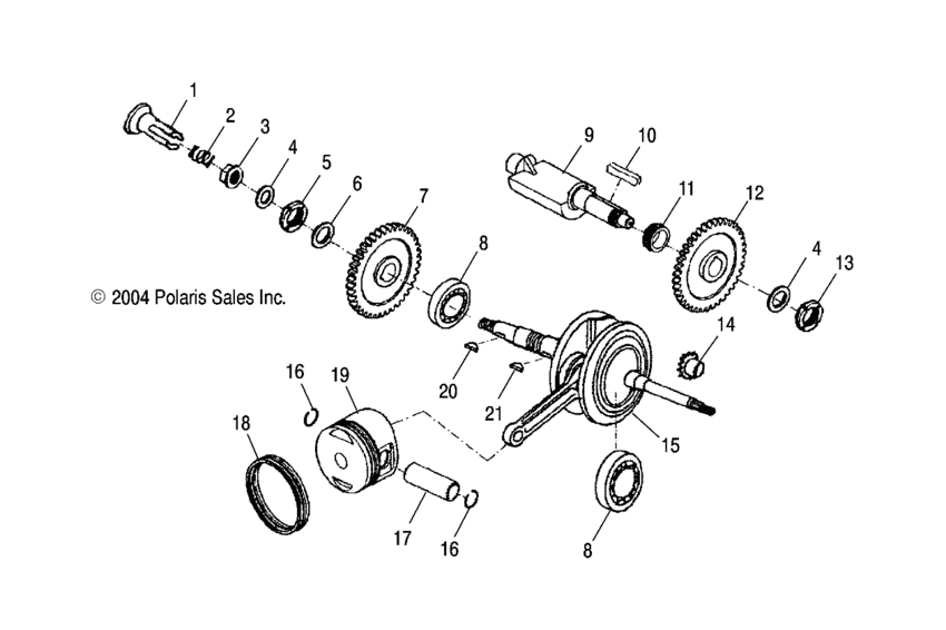 Crankshaft and piston