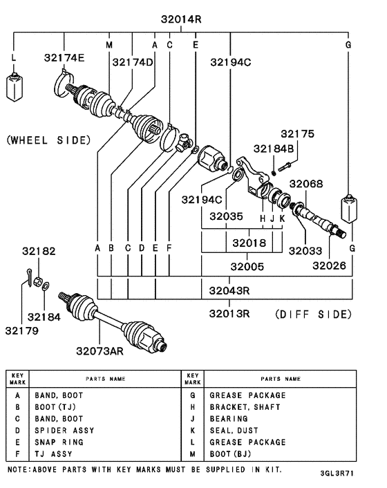Front axle drive shaft