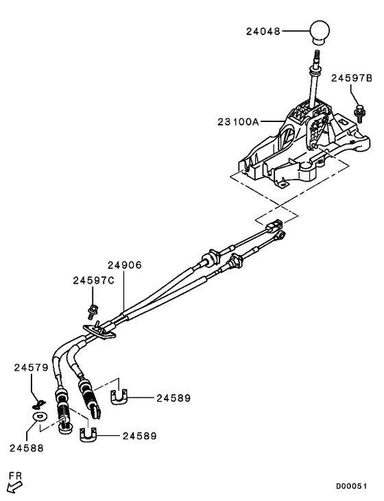 M/t floor shift linkage