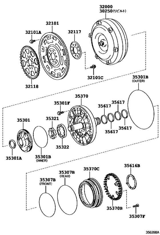 Torque Converter, Front Oil Pump & Chain (Atm)