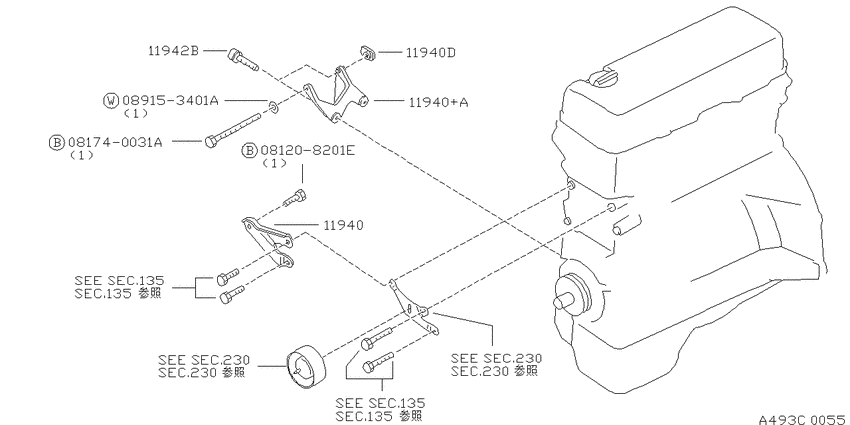 Power steering pump mounting