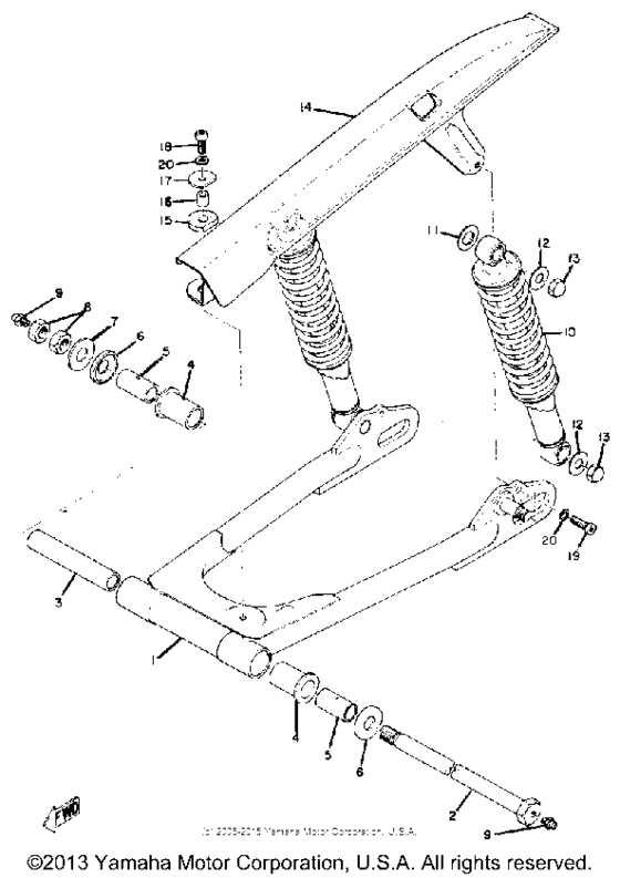 Rear arm rear cushion chain case
