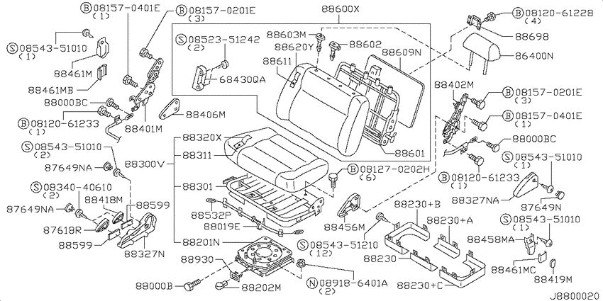 Rear seat