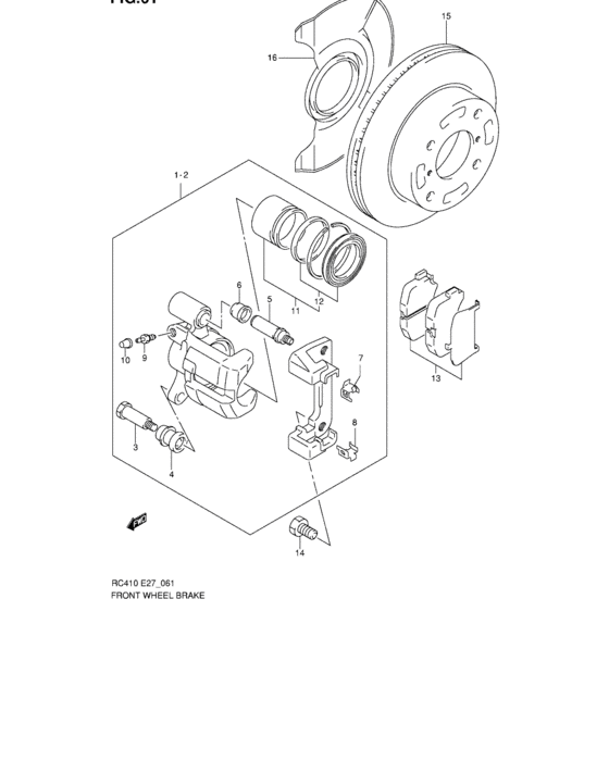 Front wheel brake