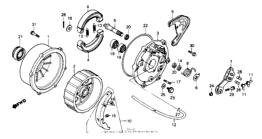 Rear brake panel 86,87