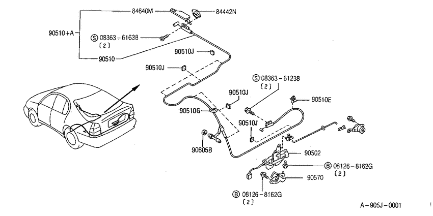 Back door lock & handle