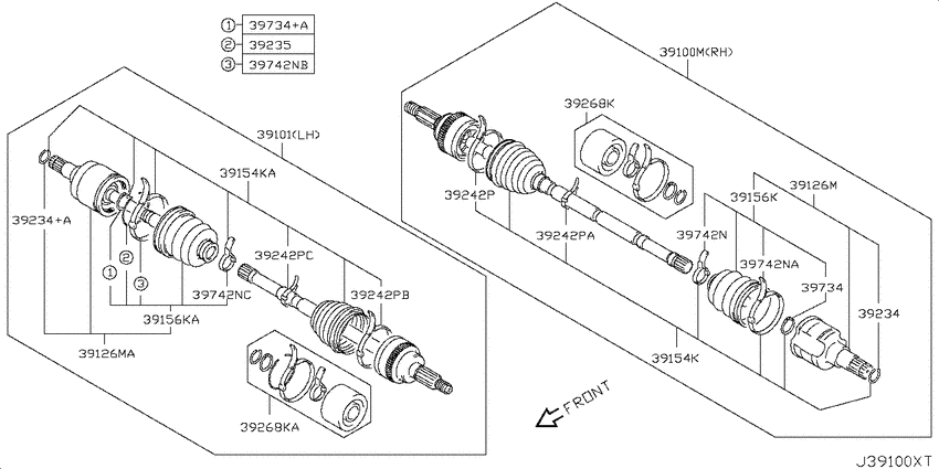 Front drive shaft (ff)