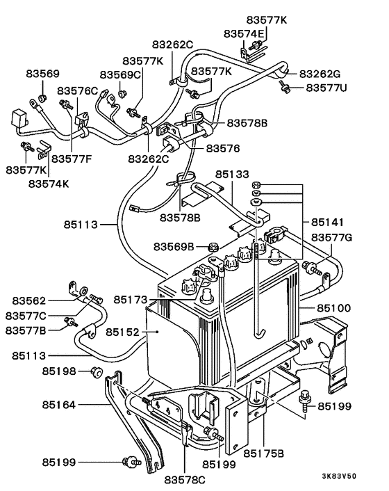 Battery cable & bracket