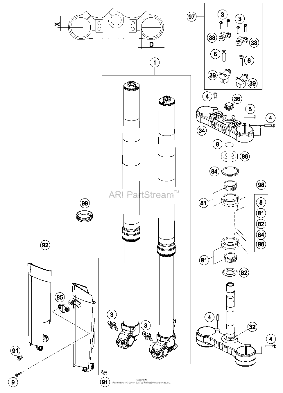 Front Fork, Triple Clamp
